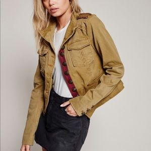 Free People Shrunken Officer Militarily Jacket